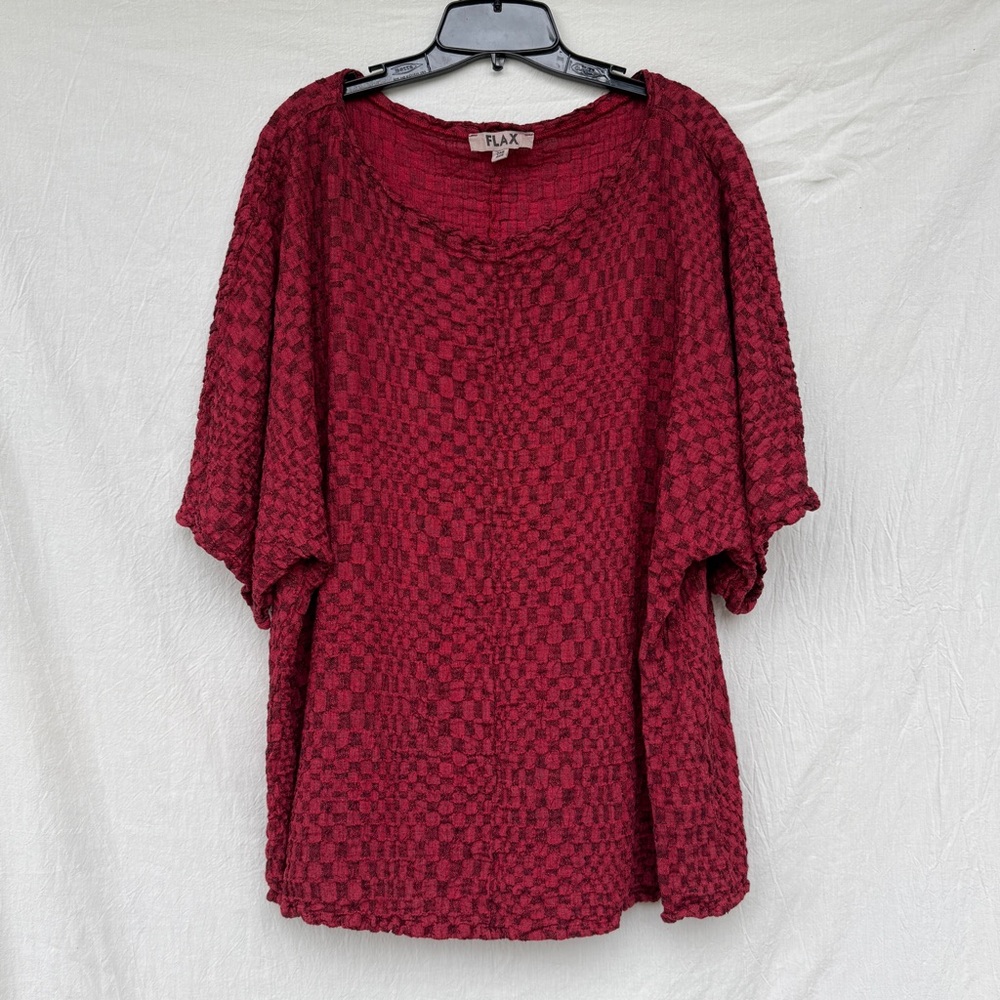 FLAX Designs Textured Linen Top One Size NWOT
